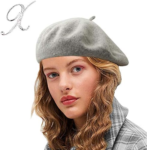 Sydbecs Yün Bere Şapkalar Kadınlar Bayanlar Kızlar için, Fransız Barret Şapka Düz Renk Tarzı