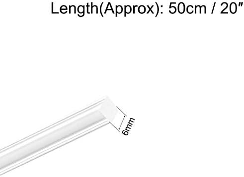 KFıdFran Akrilik Kare Çubuk, 6mm x 6mm x 20 inç Şeffaf Plastik Çubuk Katı PMMA Bar 3 adet (Akrilik-Quadratstab, 6mm x 6mm x