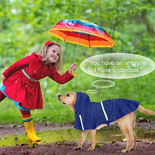 Emniyet Yansıtıcı Kayış ile köpek Yağmurluk Yağmur Panço Ceket, Kaput Tasma Deliği ile Su geçirmez Yağmur Ceket, Orta Büyük