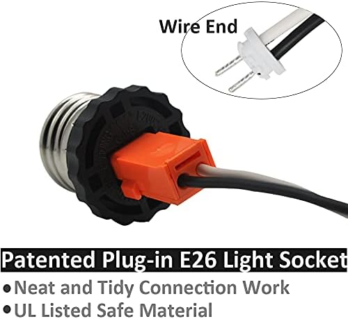E26 ışık soketi Adaptörü, Orta Vida ışık soketi Pigtail Led tavan ışıkları Downlight Güçlendirme Güç Adaptörü (4-Pack)