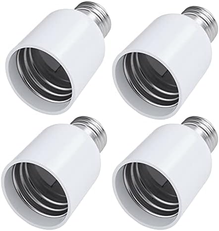 4 Paket Orta Taban E26 E39 Mogul Soket Adaptörü Standart E26 Vida E39 lamba ampulü ışık Soketi Dönüştürücü Beyaz (4 Paket)