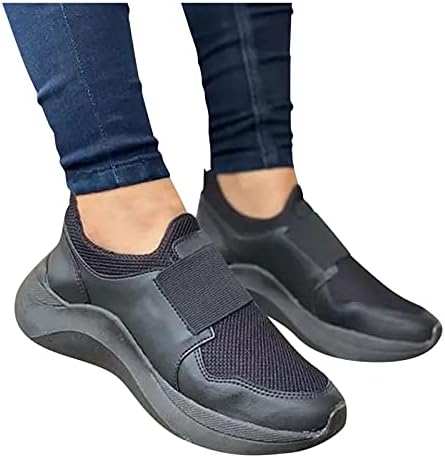 FAMOORE Kadın Orta Topuk Loafer'lar Rahat Patent Deri Örtüşen Kare Kalın Topuk Slip-on Pompalar