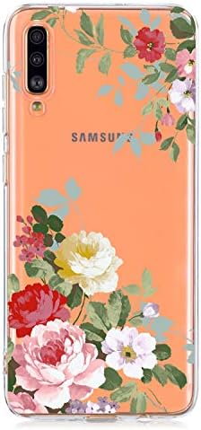 Amocase Sevimli Çiçek Kılıf Samsung Galaxy A70 için 2 in 1 Stylus ile, şık Ultra İnce Tatlı Çiçekler Yumuşak Kauçuk Silikon
