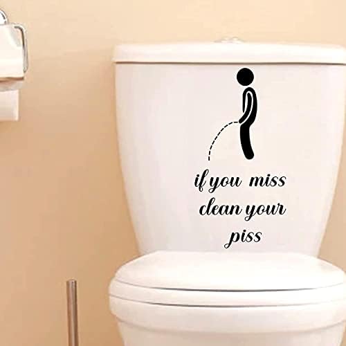 Eğer Özledim Temiz Sizin Piss Villain Tuvalet Çıkartmalar Komik Çıkartmaları Su Geçirmez Vinil Duvar Sanat Işareti Dekor Tuvalet