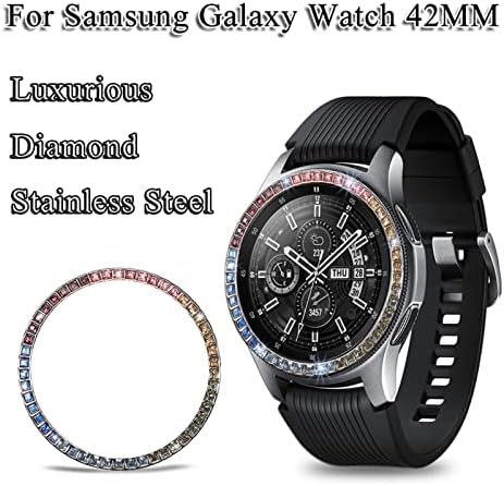 XİUXİU RainYun Lüks Paslanmaz Çelik Elmas Çelik Yüzük Samsung Galaxy Watch 42 ile Uyumlu Yapışkan Kapak Akıllı Saat Aksesuarları