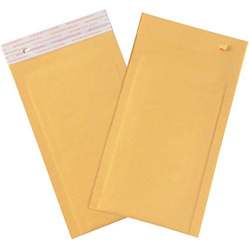 Caja Nakliye Kendinden Contalı Kabarcık Postaları w / Yırtma Şeridi, 0,6 x 10, Kraft, 25 / Kılıf