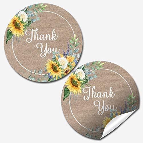 Kraft'ta Güzel Çiçek Ayçiçeği Teşekkür Ederim Küçük İşletmeler için Müşteri Takdir Etiket Etiketleri, AmandaCreation tarafından